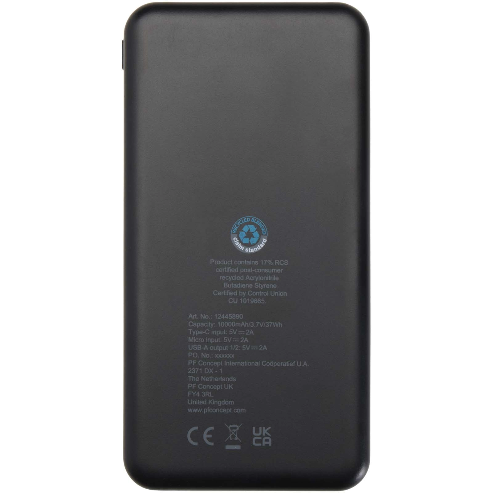 Immagine Power bank da 10.000 mAh e 10 W in plastica riciclata Intan