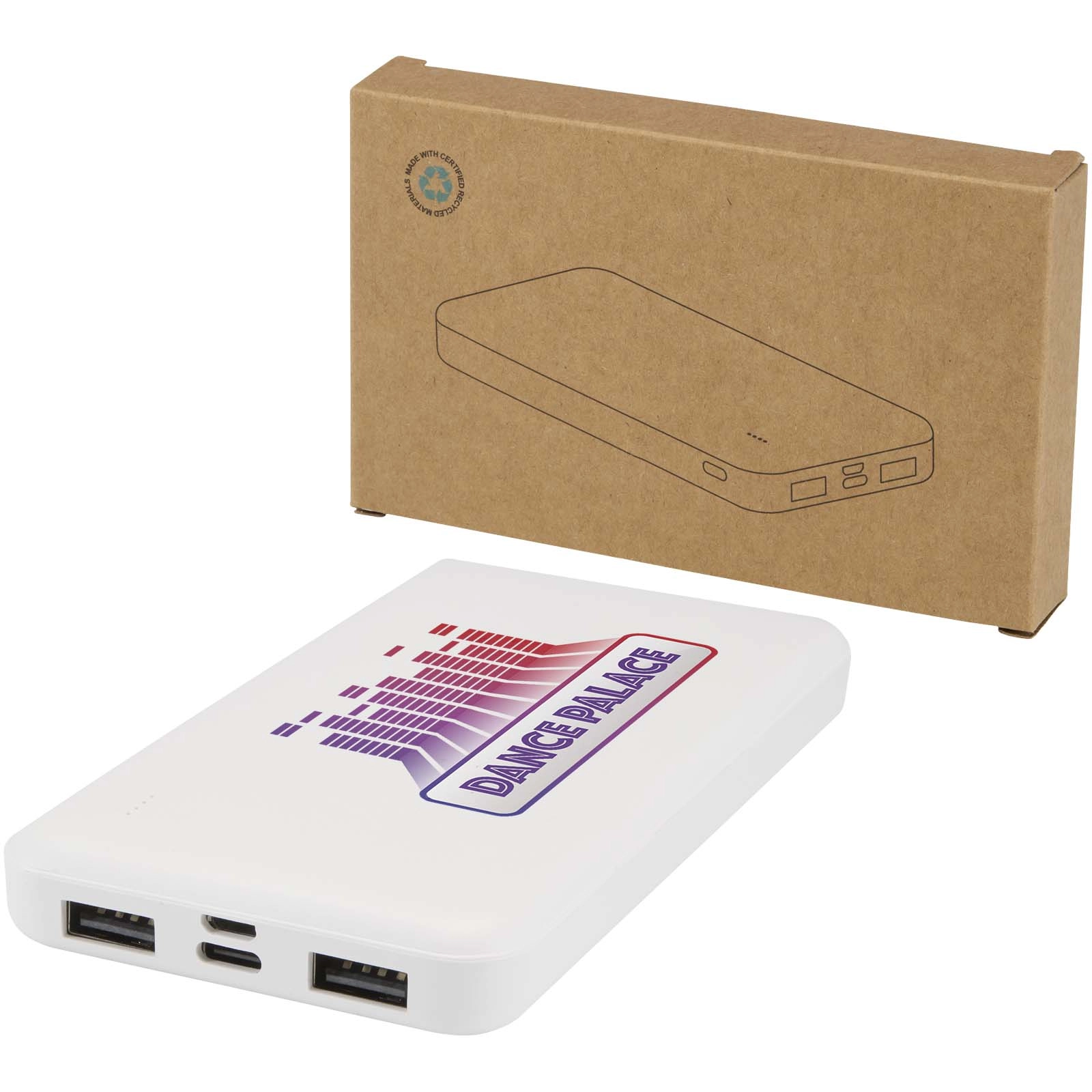 Immagine Power bank da 10.000 mAh e 10 W in plastica riciclata Intan
