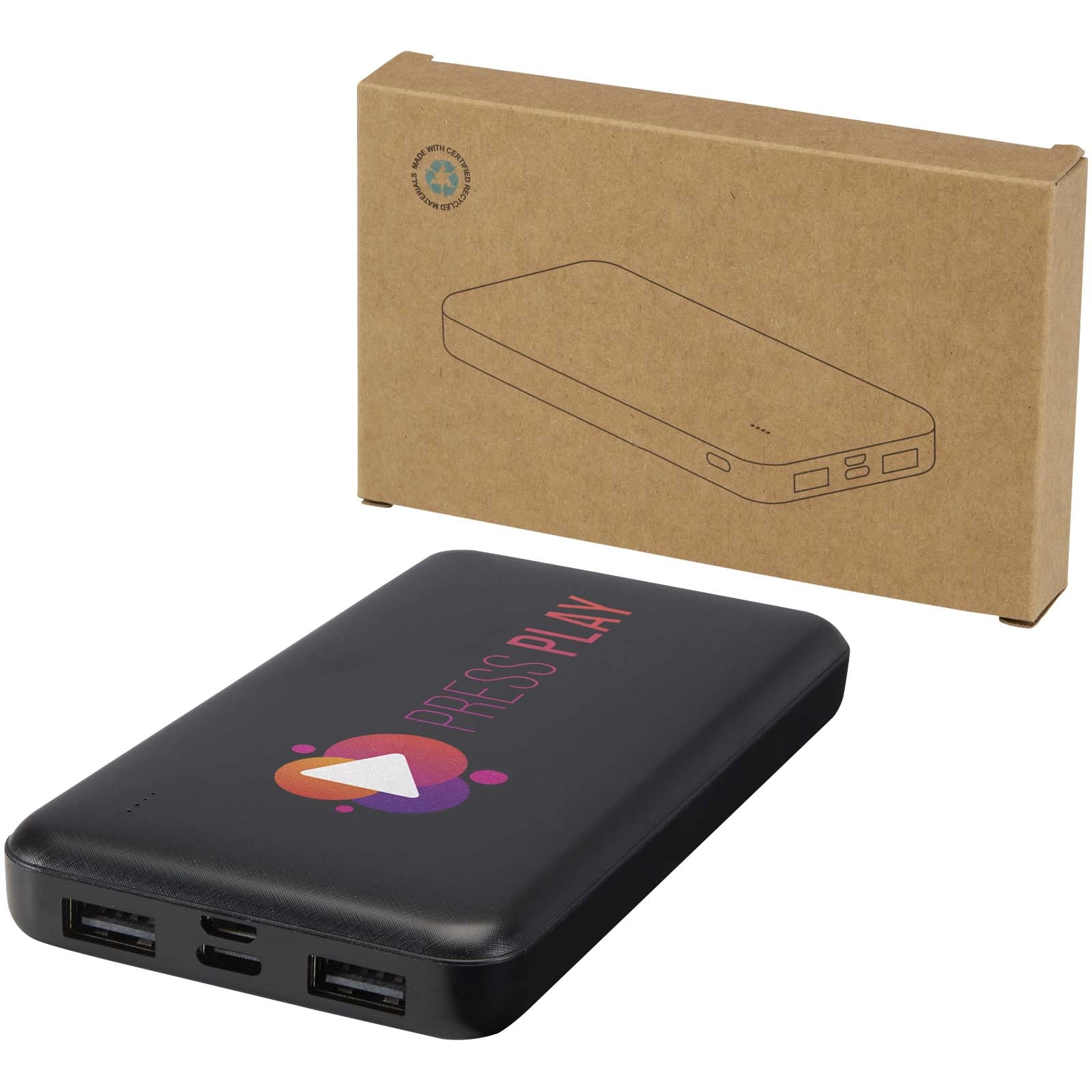 Immagine Power bank da 10.000 mAh e 10 W in plastica riciclata Intan