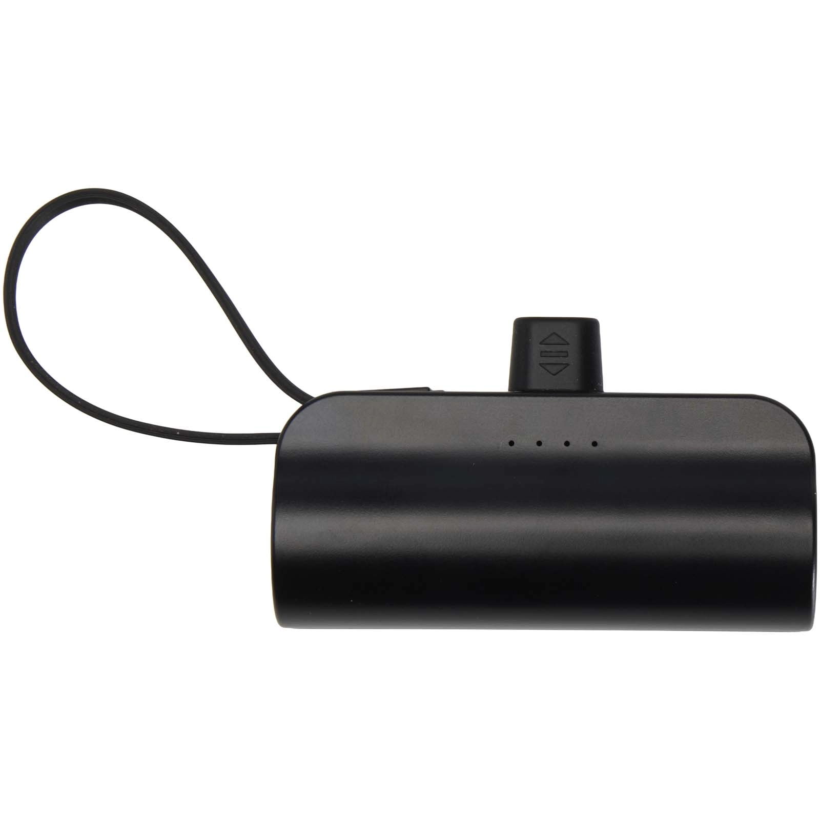 Immagine Power bank Tipo-C da 5.000 mAh e 10 W in plastica riciclata con supporto ribaltabile integrato e cavo 2 in 1 Alnair