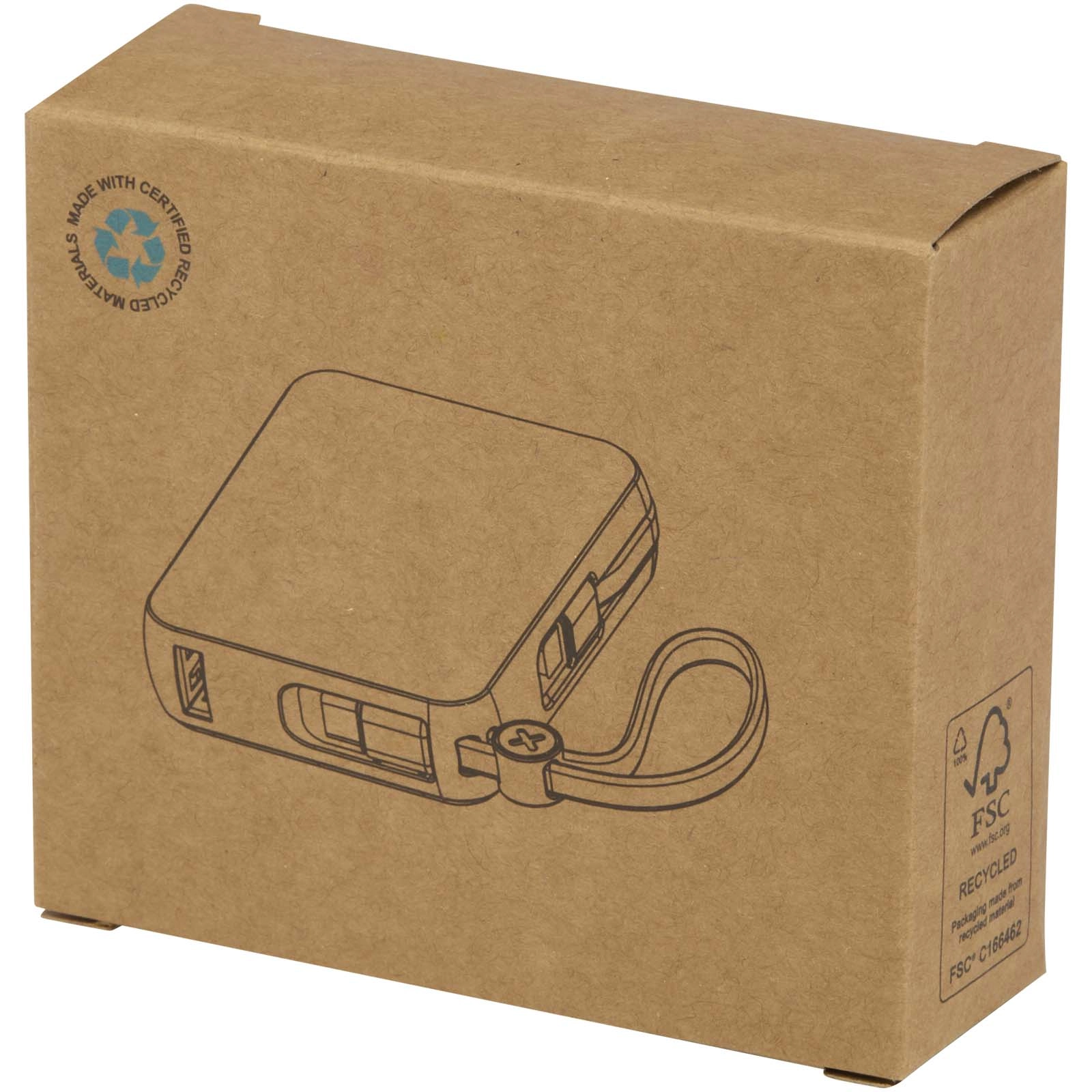 Immagine Power bank per tablet da 10.000 mAh e 35 W con cavo Tipo-C integrato in plastica riciclata Acrux