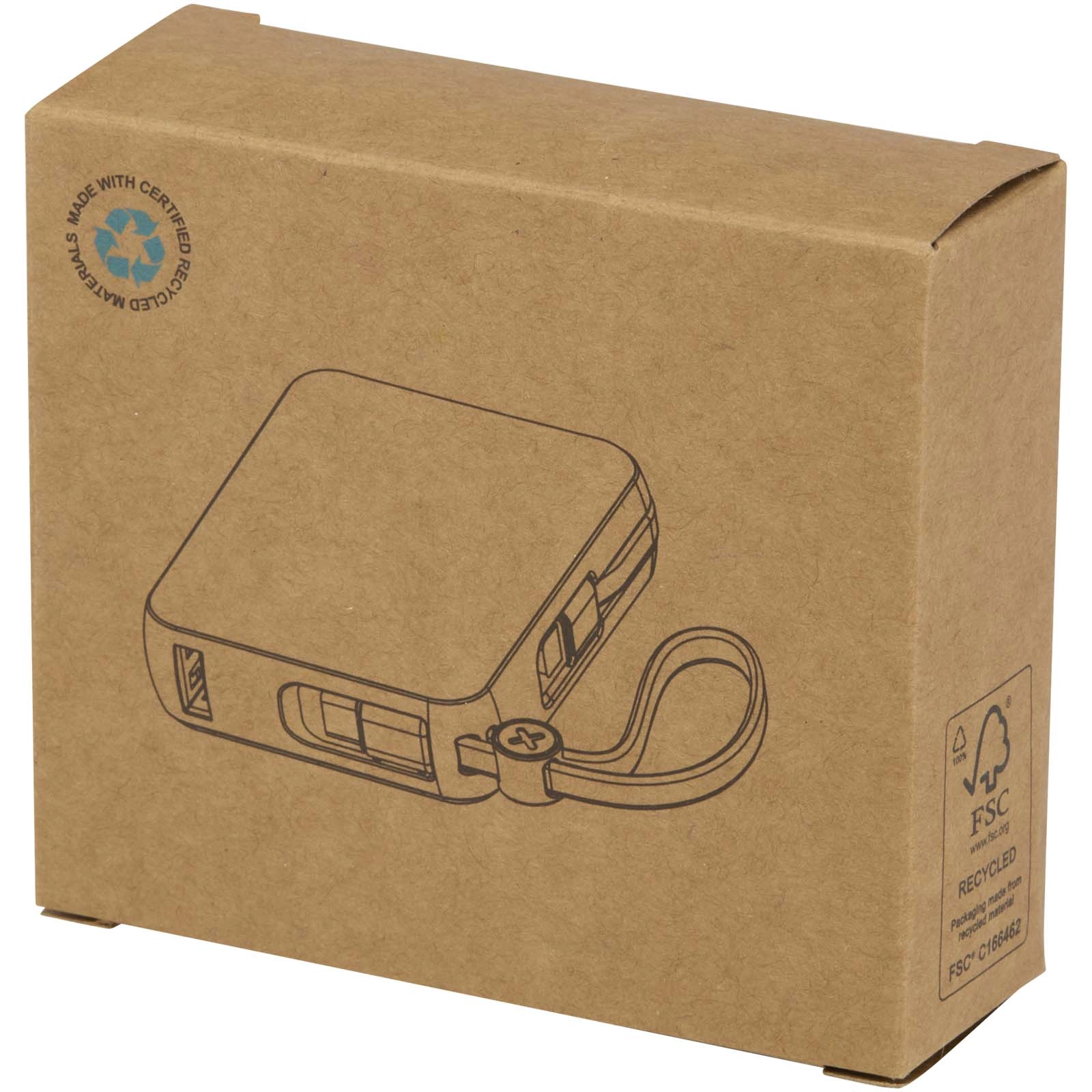 Immagine Power bank per tablet da 10.000 mAh e 35 W con cavo Tipo-C integrato in plastica riciclata Acrux