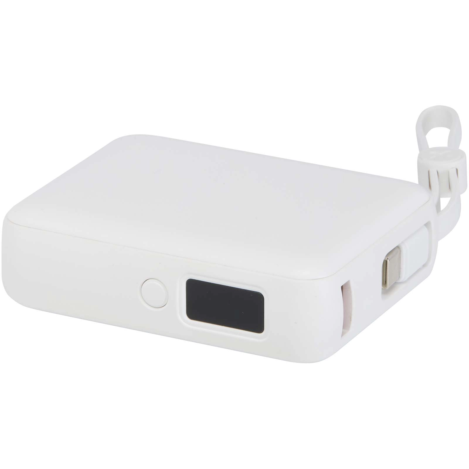 Immagine Power bank per tablet da 10.000 mAh e 35 W con cavo Tipo-C integrato in plastica riciclata Acrux