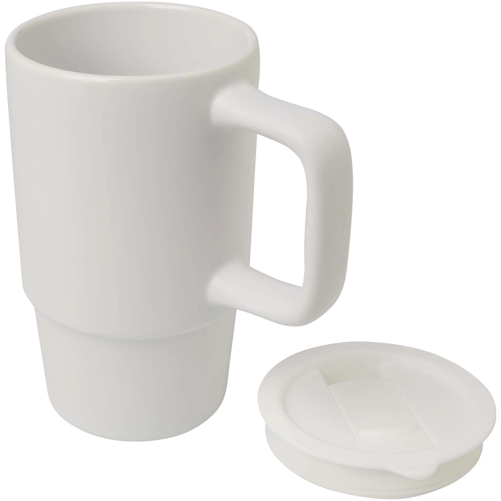 Immagine Tazza in ceramica da 450 ml con coperchio in plastica Carter