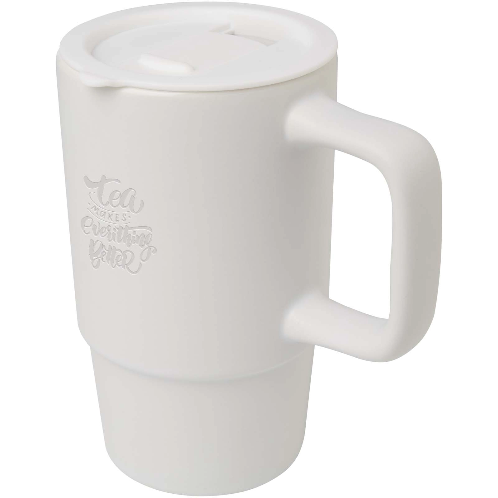 Immagine Tazza in ceramica da 450 ml con coperchio in plastica Carter