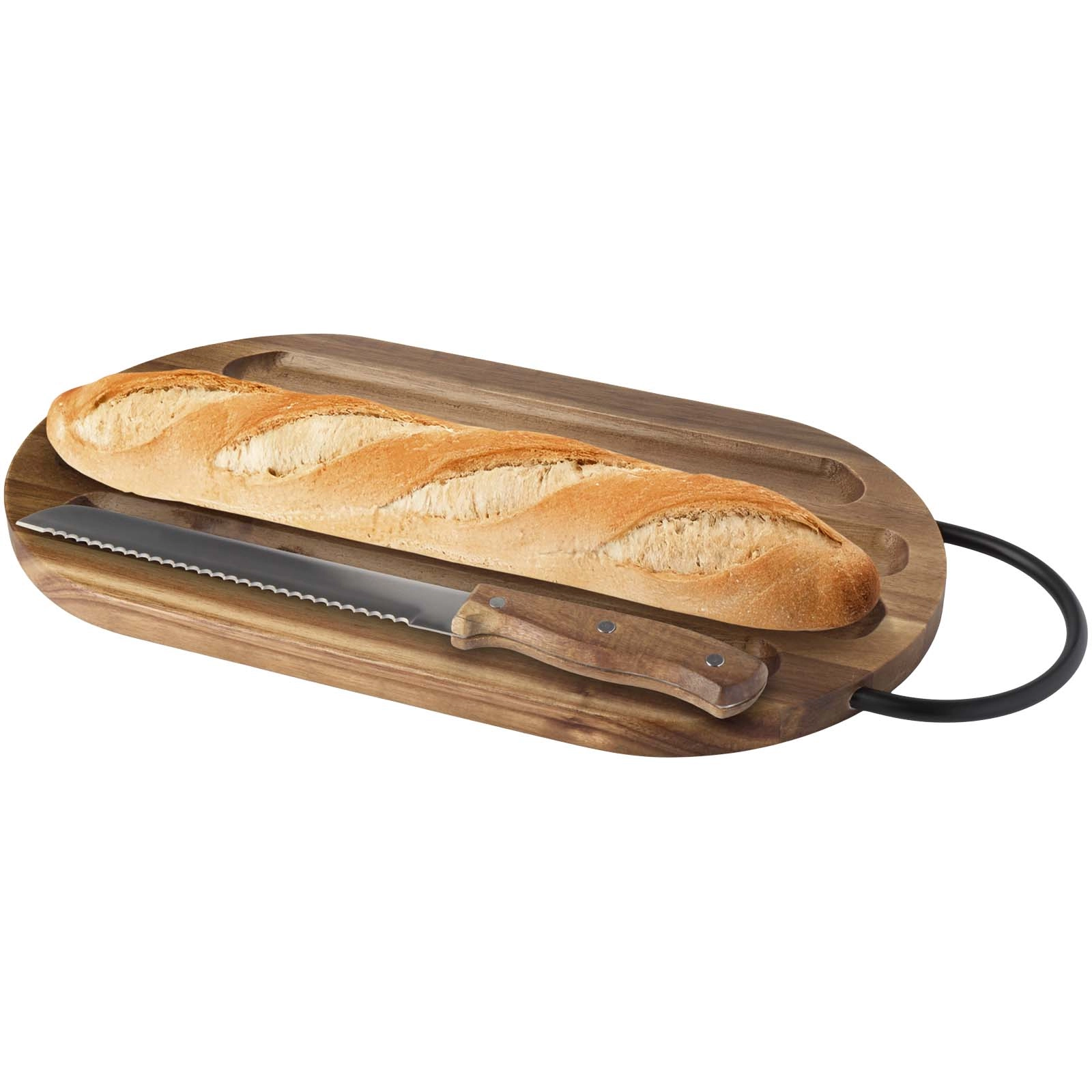 Immagine Tagliere in legno di acacia con coltello per il pane Prestige