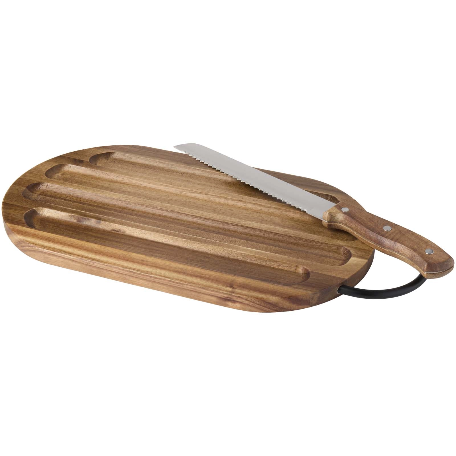 Immagine Tagliere in legno di acacia con coltello per il pane Prestige