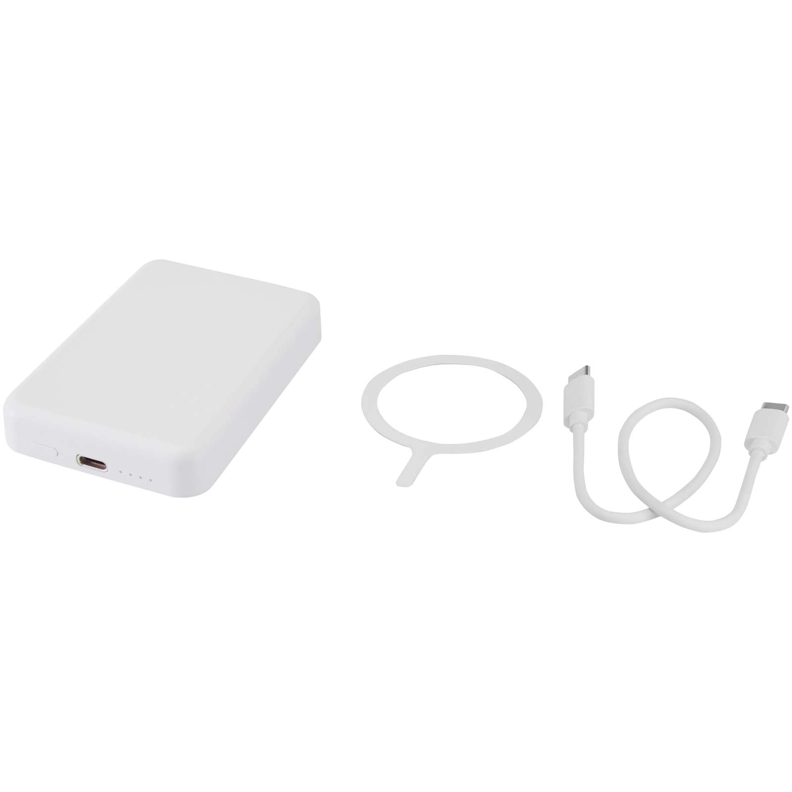 Immagine Power bank magnetico wireless da 5.000 mAh e 15 W con 20 W PD in plastica riciclata Acrab
