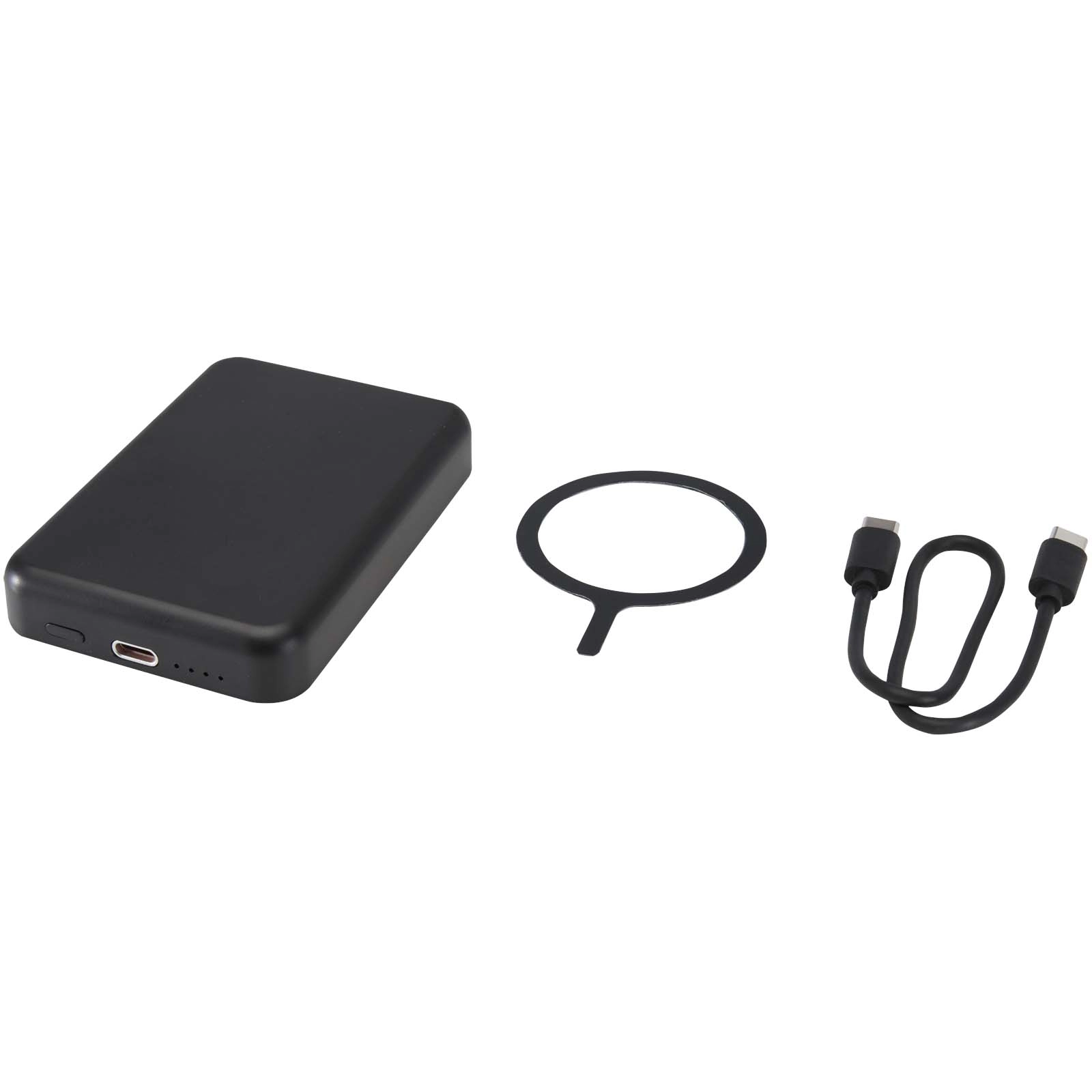 Immagine Power bank magnetico wireless da 5.000 mAh e 15 W con 20 W PD in plastica riciclata Acrab