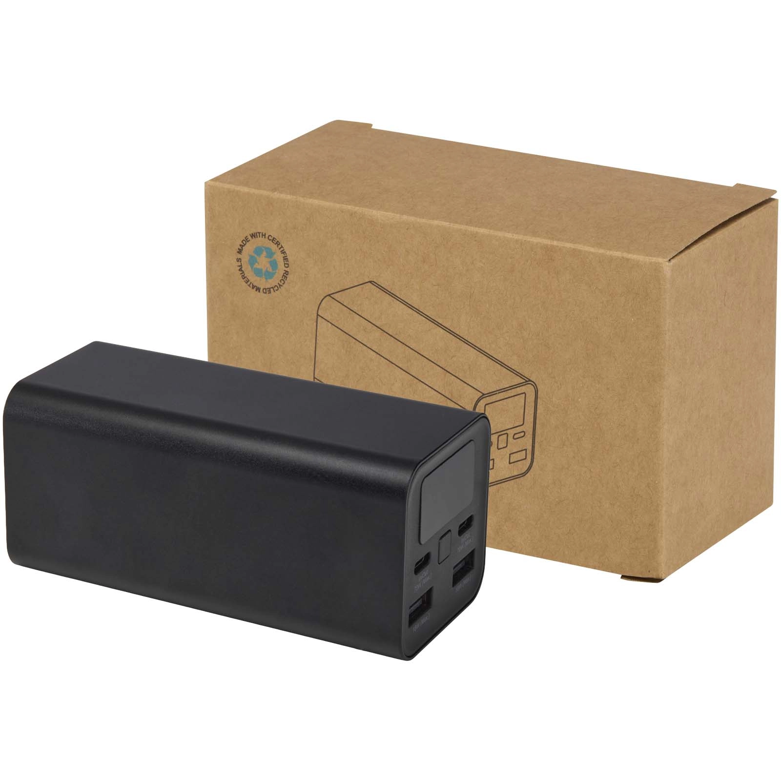 Immagine Power bank in alluminio riciclato certificato RCS da 20.000 mAh e 70 W Acamar