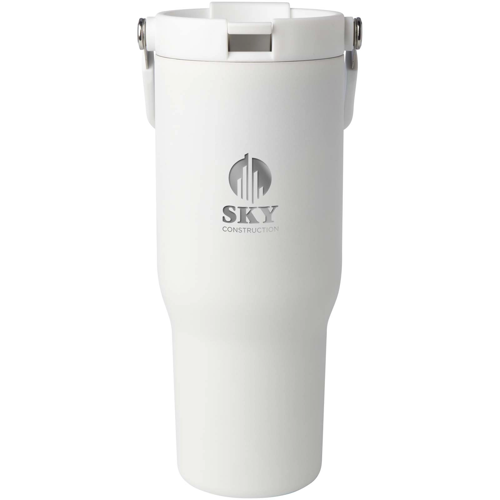 Immagine Bicchiere termico da 900 ml in acciaio inossidabile riciclato certificato RCS con sottovuoto in rame e coperchio a doppia fun