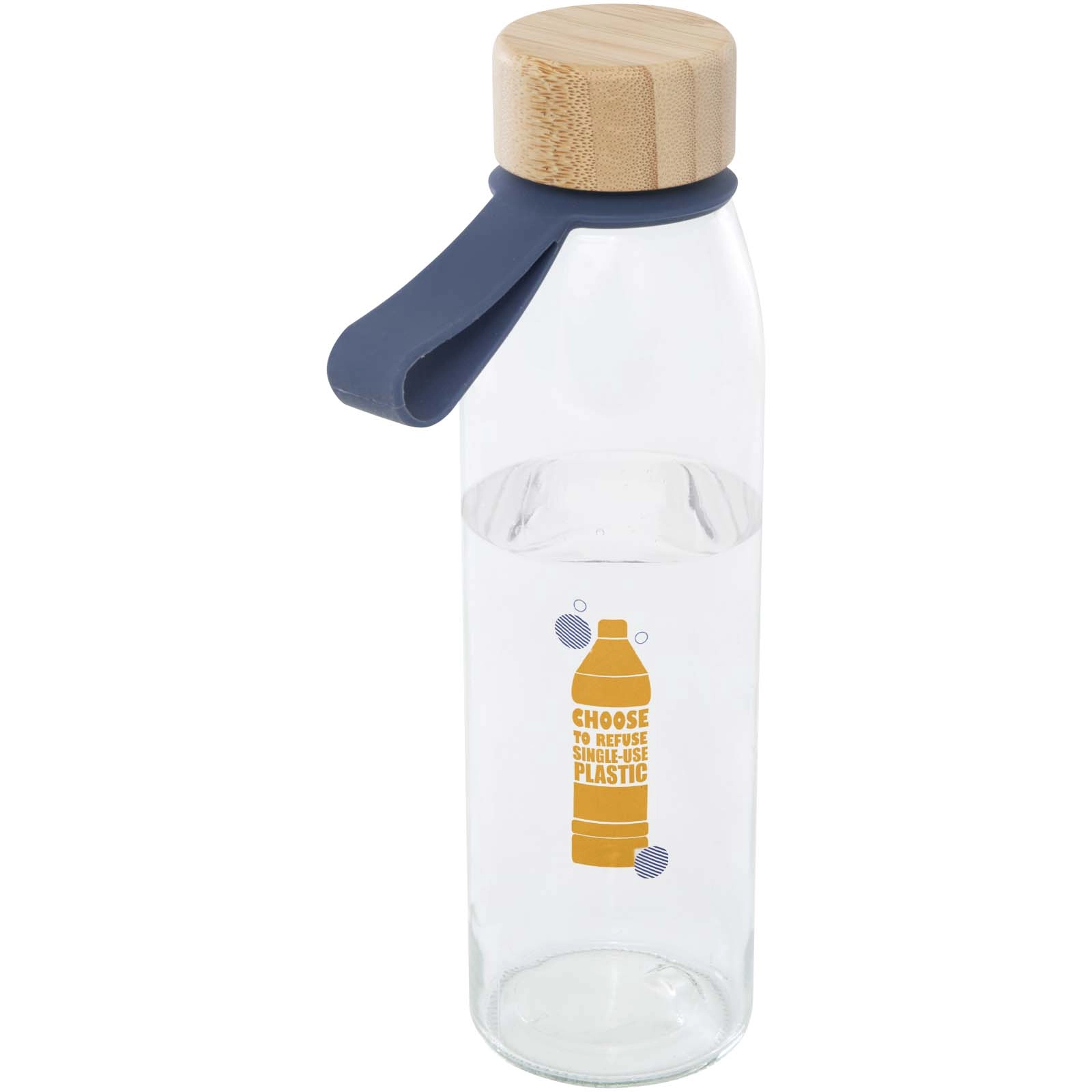 Immagine Borraccia in vetro da 500 ml con manico in silicone e coperchio in bambù Porto 