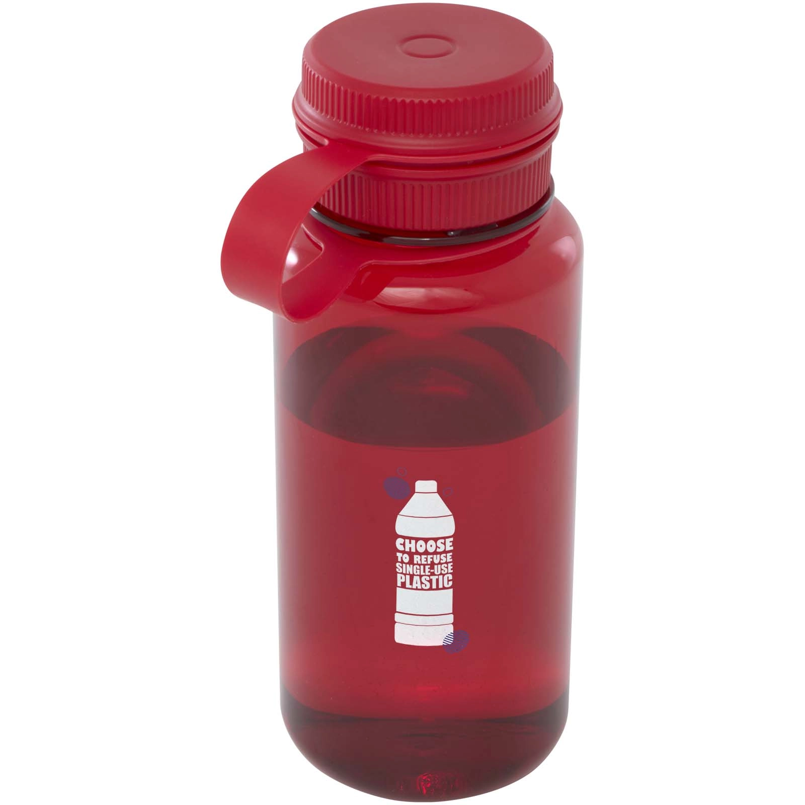 Immagine Borraccia sportiva da 900 ml in PET riciclato certificato RCS con coperchio multifunzione Ryder 