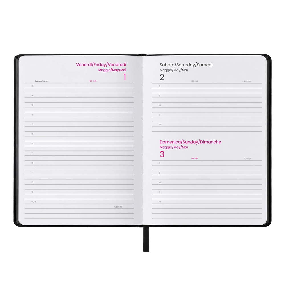 Immagine Agenda giornaliera 2027. Copertina rigida in termo PU e bordo pagine colorato