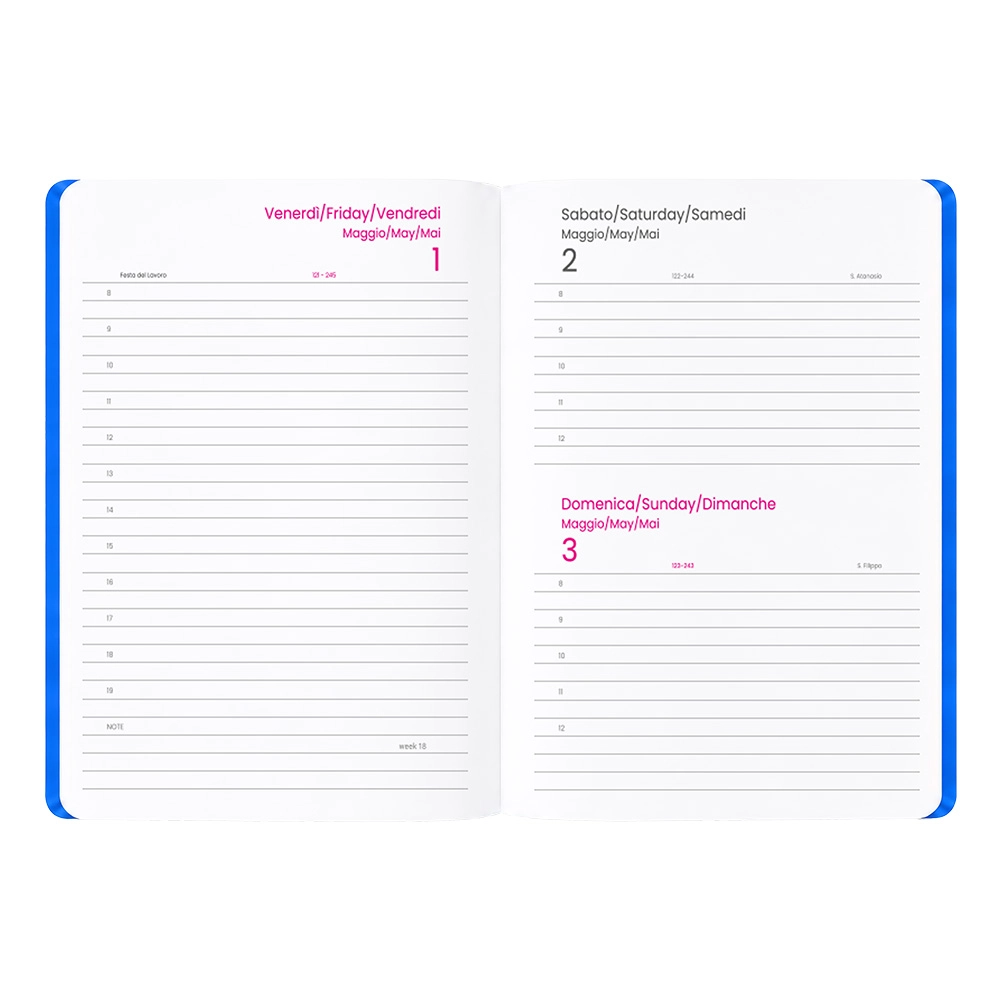 Immagine Agenda giornaliera 2027. Copertina flessibile in soft PU e bordo pagine colorato