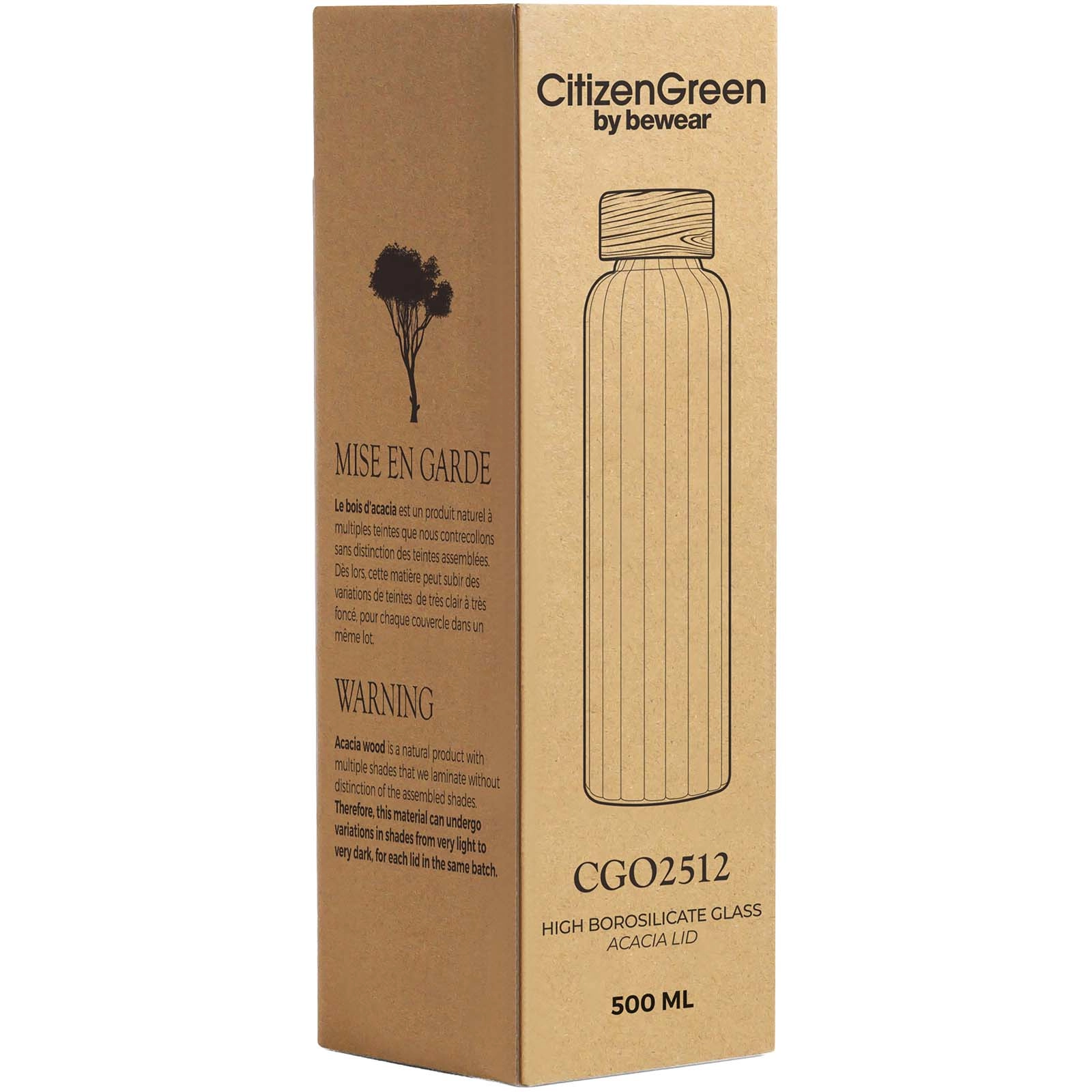 Immagine Borraccia Citizen Green Purflow da 500 ml in vetro borosilicato 