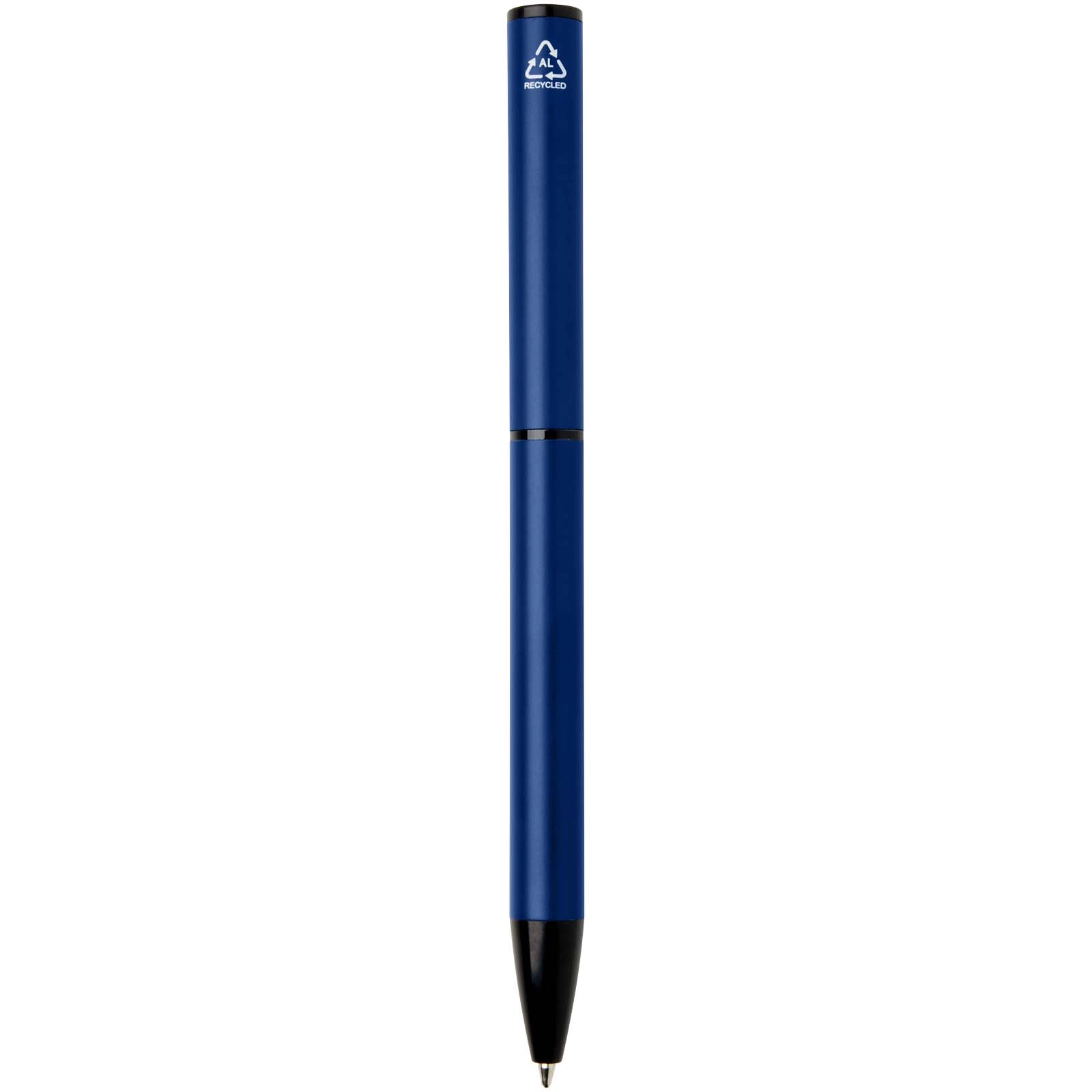 Immagine Penna a sfera a rotazione in alluminio riciclato Verton con ghiera (inchiostro blu)