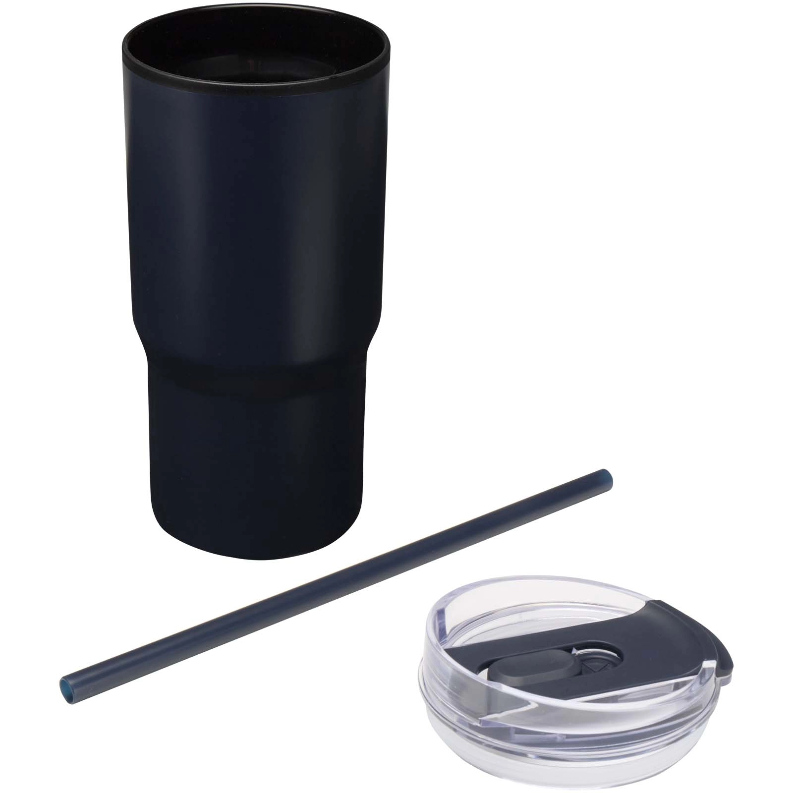 Immagine Bicchiere termico in materiale riciclato RCS a doppia parete con cannuccia da 540 ml Westin