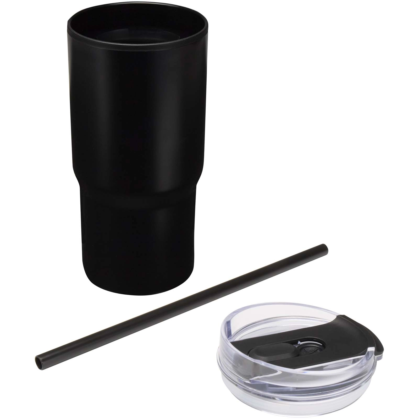 Immagine Bicchiere termico in materiale riciclato RCS a doppia parete con cannuccia da 540 ml Westin