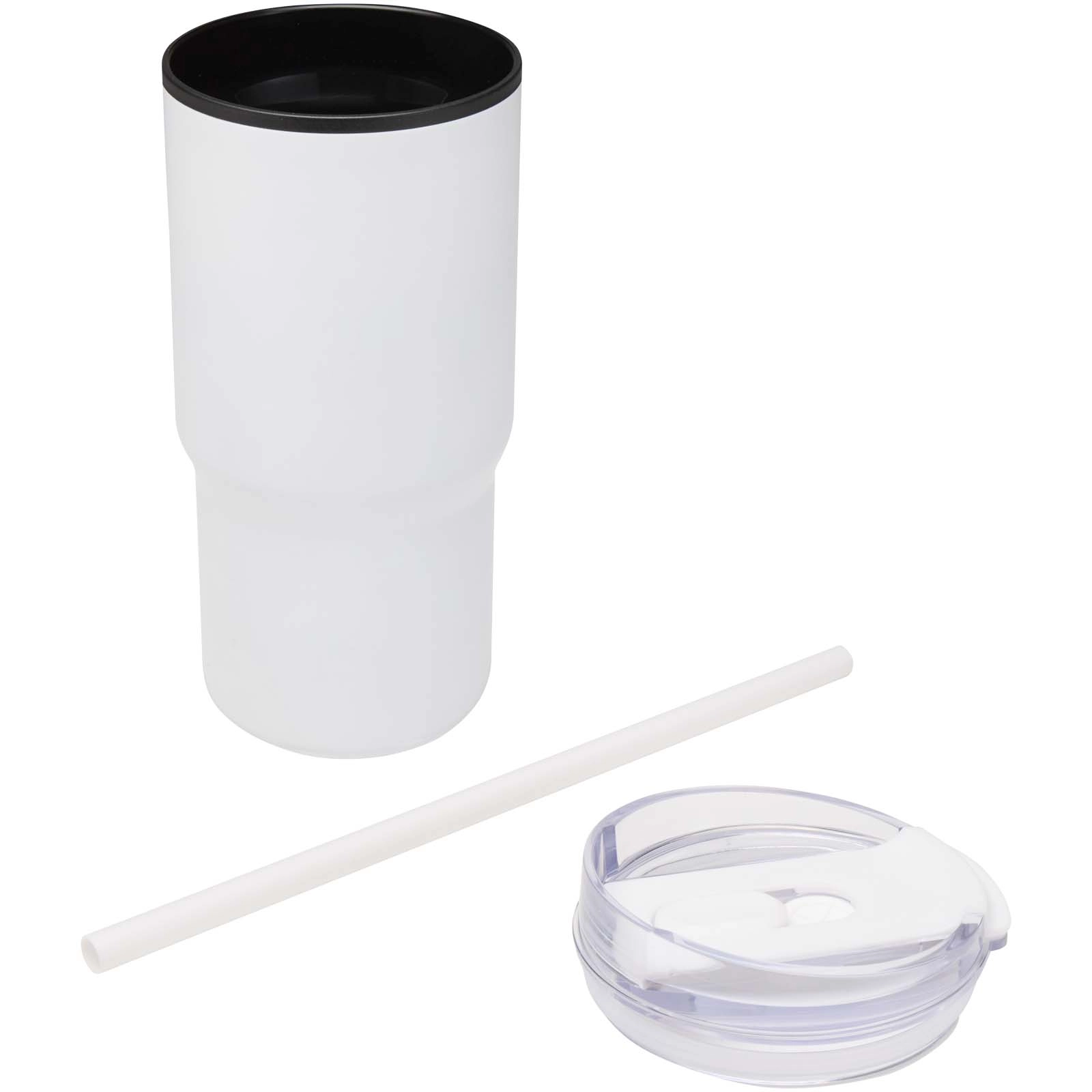 Immagine Bicchiere termico in materiale riciclato RCS a doppia parete con cannuccia da 540 ml Westin