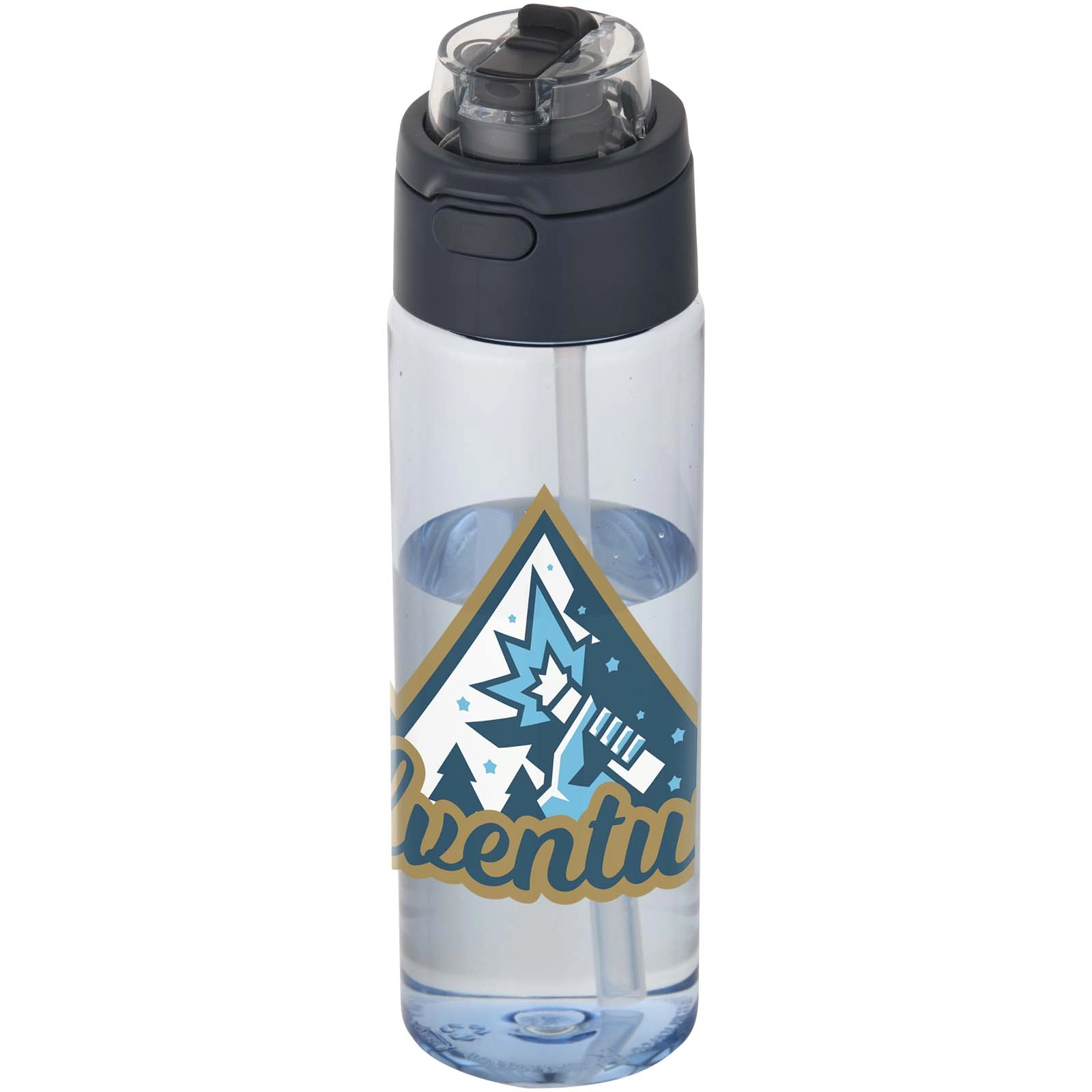 Immagine Borraccia in plastica riciclata RCS con tappo a doppia funzione e cannuccia a scatto da 700 ml Theron