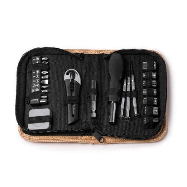 8111 Thiago - Set Attrezzi Con Borsello In Sughero