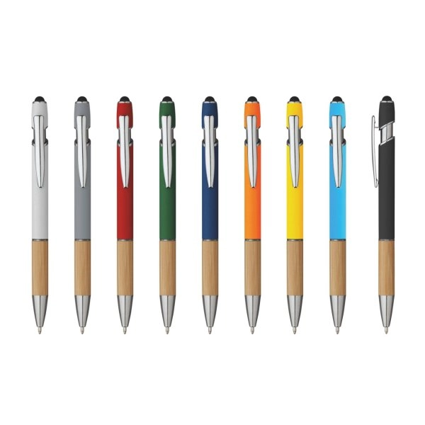 Immagine 5698 Iris - Penna Sfera Soft Touch In Alluminio E Bamboo