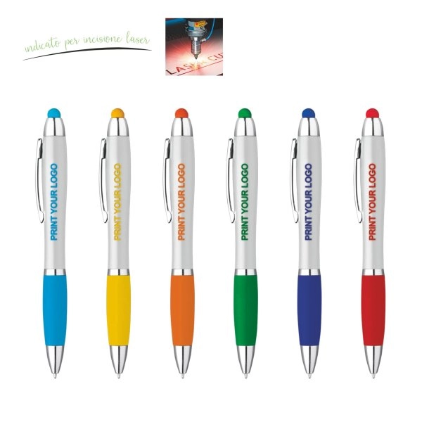 Immagine 5233 Neon White - Penna Sfera Touch con led