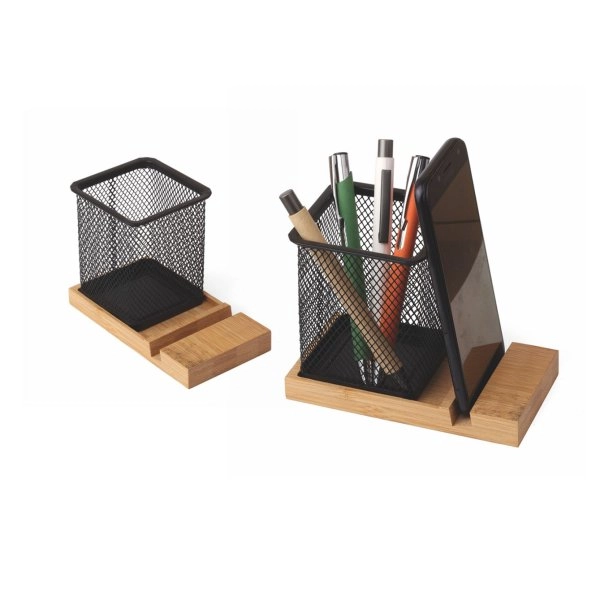 Immagine 2652 Gechy - Portapenne/Cellulare In alluminio E Legno