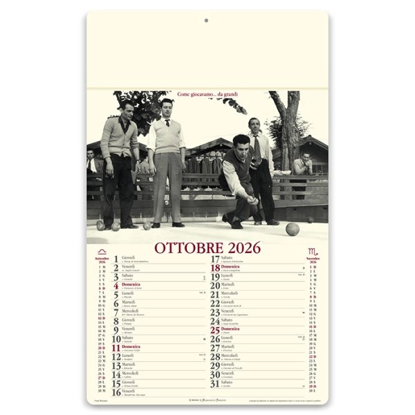 Immagine Calendari illustrati avoriati personalizzati Come Eravamo 31 x 52,5 cm