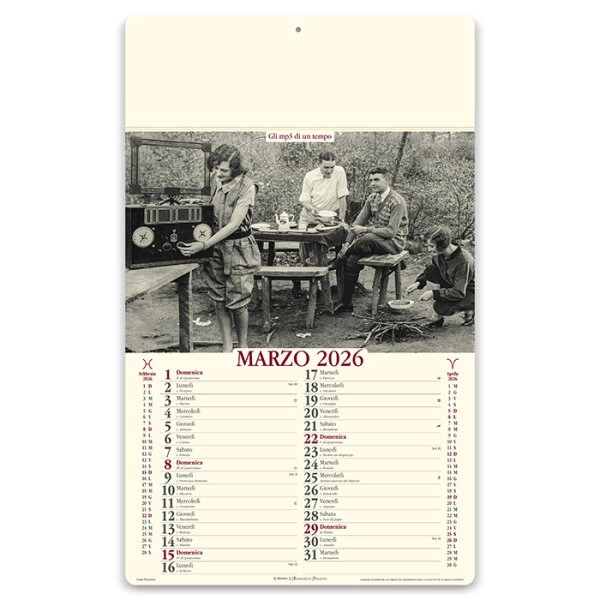 Immagine Calendari illustrati avoriati personalizzati Come Eravamo 31 x 52,5 cm