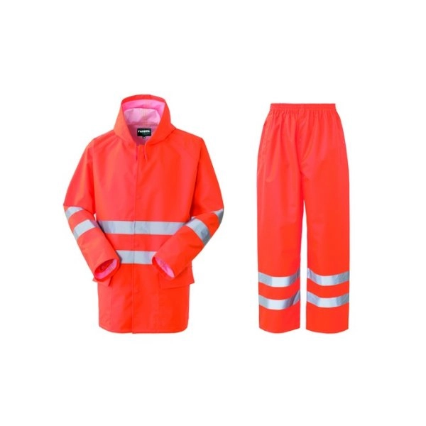 Immagine completo antipioggia giacca e pantalone e giacca pantaloni e giacca anti-pioggia Hi-vis