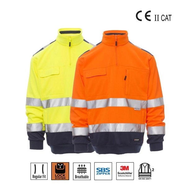 VISION FELPA BICOLORE A.V MEZZA ZIP BANDE 3M PAYPER