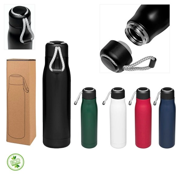 BORRACCIA IN ACCIAIO INOX 304 DOPPIA PARETE 500 ML