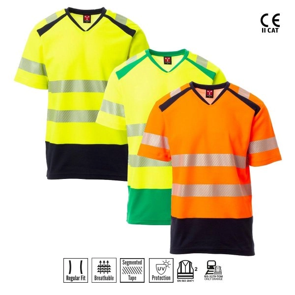 WAY T-SHIRT SCOLLO A V BICOLORE A/V PAYPER