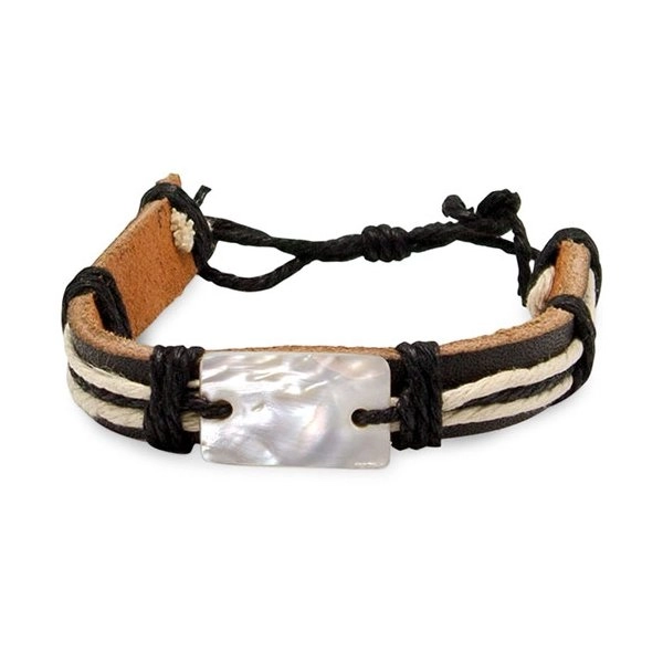 BRACCIALE PELLE/MADREPERLA 