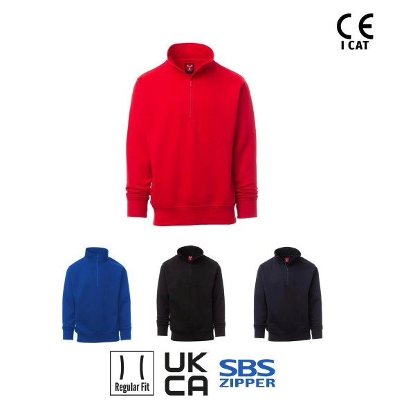 CARSON FELPA UOMO MEZZA ZIP GARZATA 260 gr. PAYPER