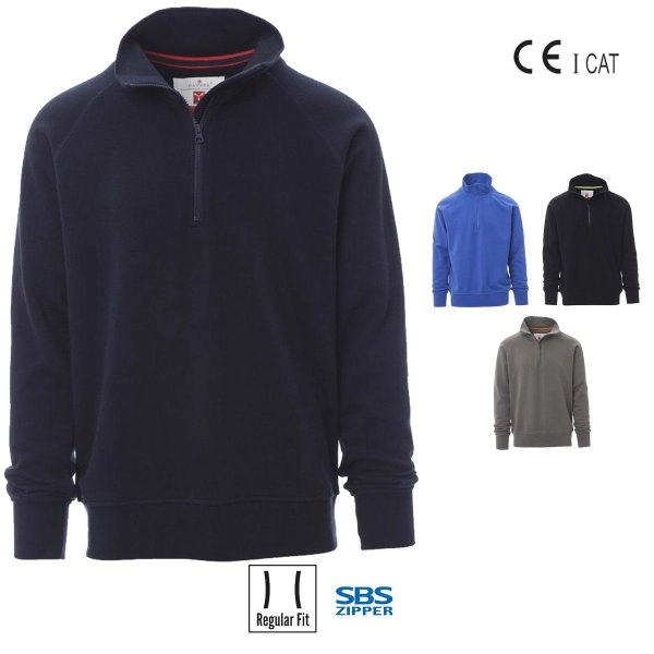 AUSTIN FELPA UOMO MEZZA ZIP GARZATA 330gr PAYPER