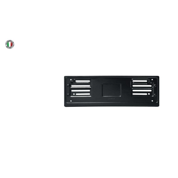 Portatarga anteriore in metallo nero Made in Italy