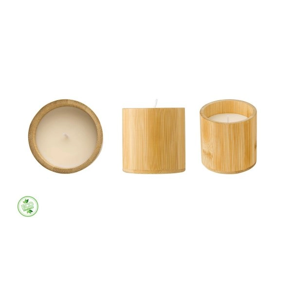CANDELA IN BAMBOO CON CERA VEGETALE 30H
