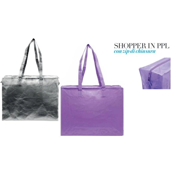 SHOPPER IN PPL L45XH35X14CM CHIUSURA CON ZIP