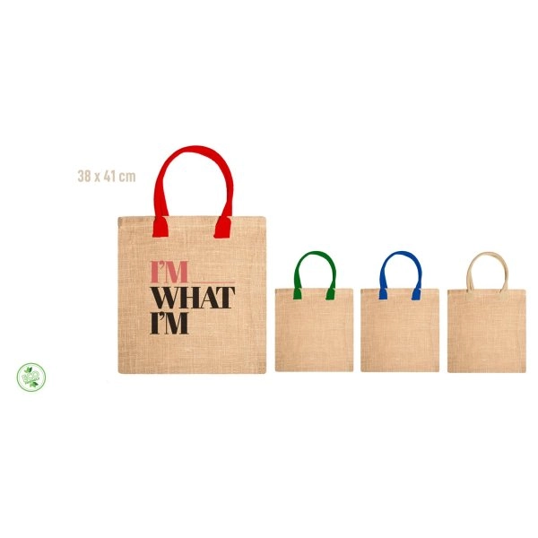 SHOPPER IN JUTA 38x41 MANICI IN COTONE COLORATO