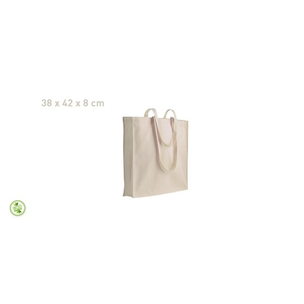 SHOPPER IN COTONE CON SOFFIETTO 38x42x8 cm