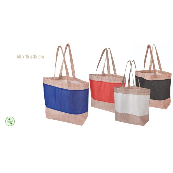 SHOPPER SPAZIOSA IN JUTA 48x15x35 MANICI LUNGHI