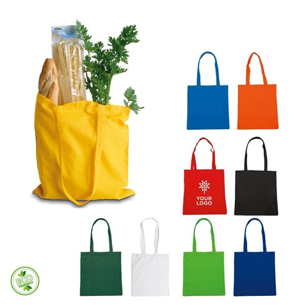 Borsa shopping in cotone manici lunghi