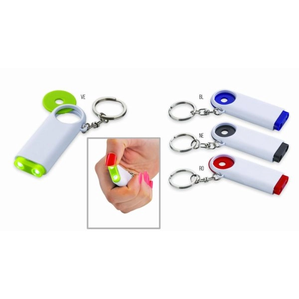 PORTACHIAVI IN PLASTICA CON GETTONE E LED