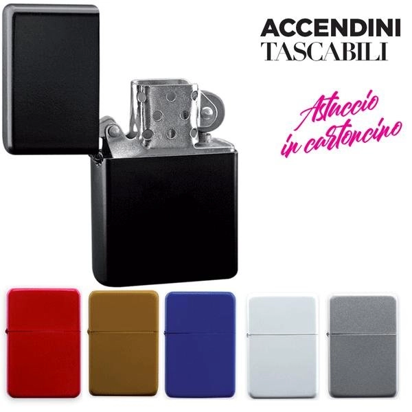 ACCENDINO TIPO ZIPPO TASCABILE CON ASTUCCIO