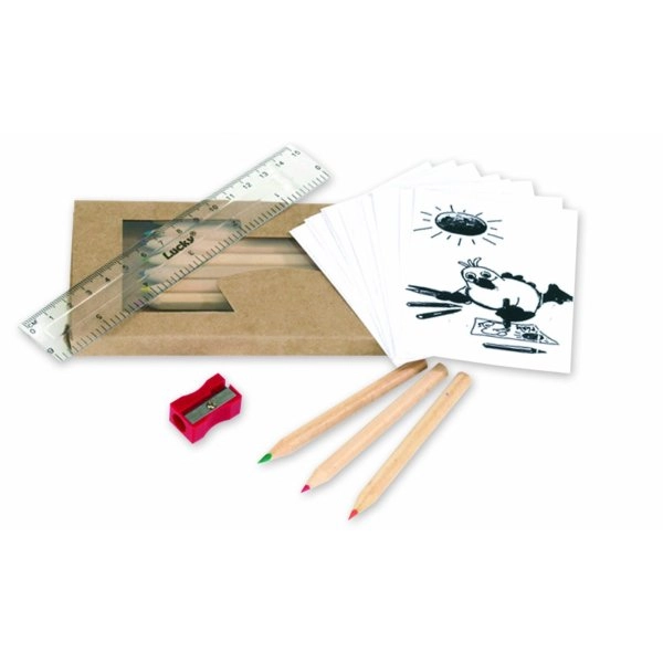 SET DISEGNO - libricino da colorare,matite,righello,temp.