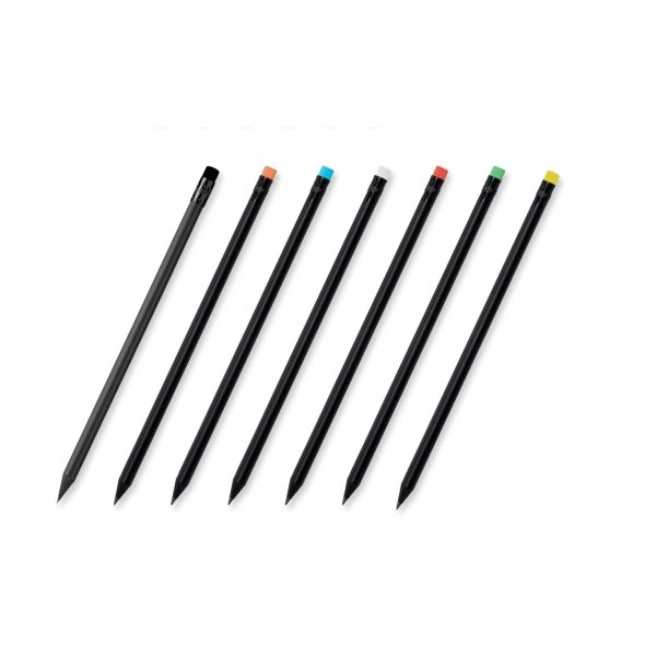Matita All Black con gommino colorato
