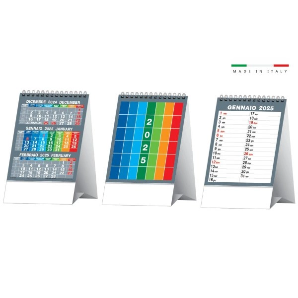 CALENDARIO DA TAVOLO MENSILE 12 FOGLI TRISCOLOR 12,5x19,5